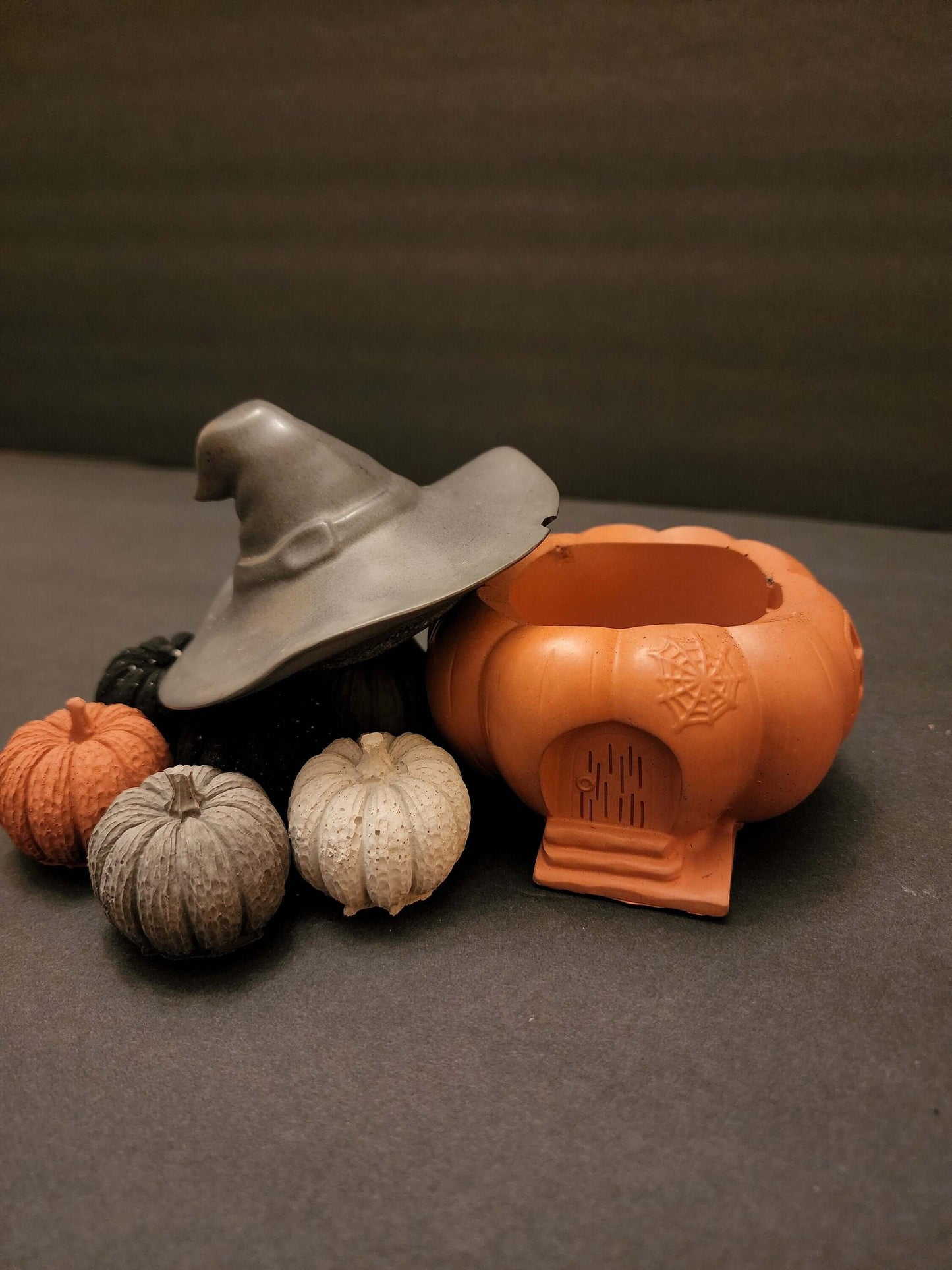Pumpkin Small Jar - Halloween Decoration - Gift - Concrete Product - Holiday Gift - Fall - Spooky Autumn Season