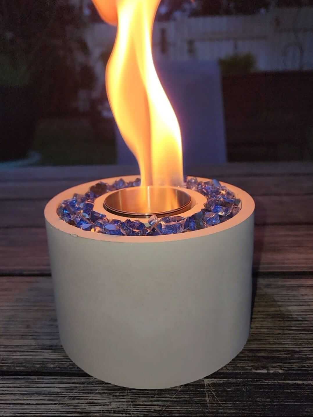 Fire Stone Fire Pit - Table Top Fire Pit - Fire Bowl - Outdoors - Concrete - Modern Design - Elegant Housewarming Gift