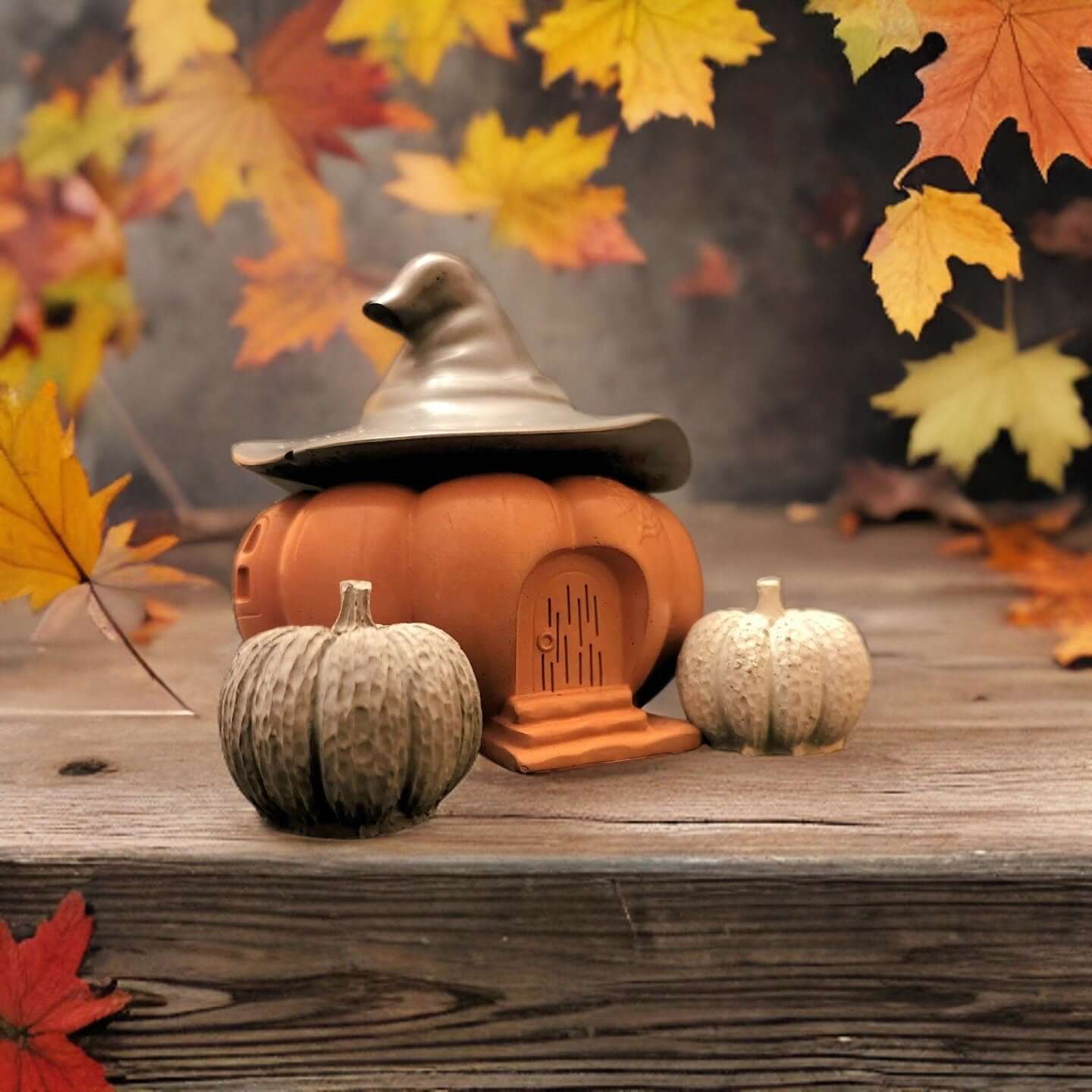 Pumpkin Small Jar - Halloween Decoration - Gift - Concrete Product - Holiday Gift - Fall - Spooky Autumn Season