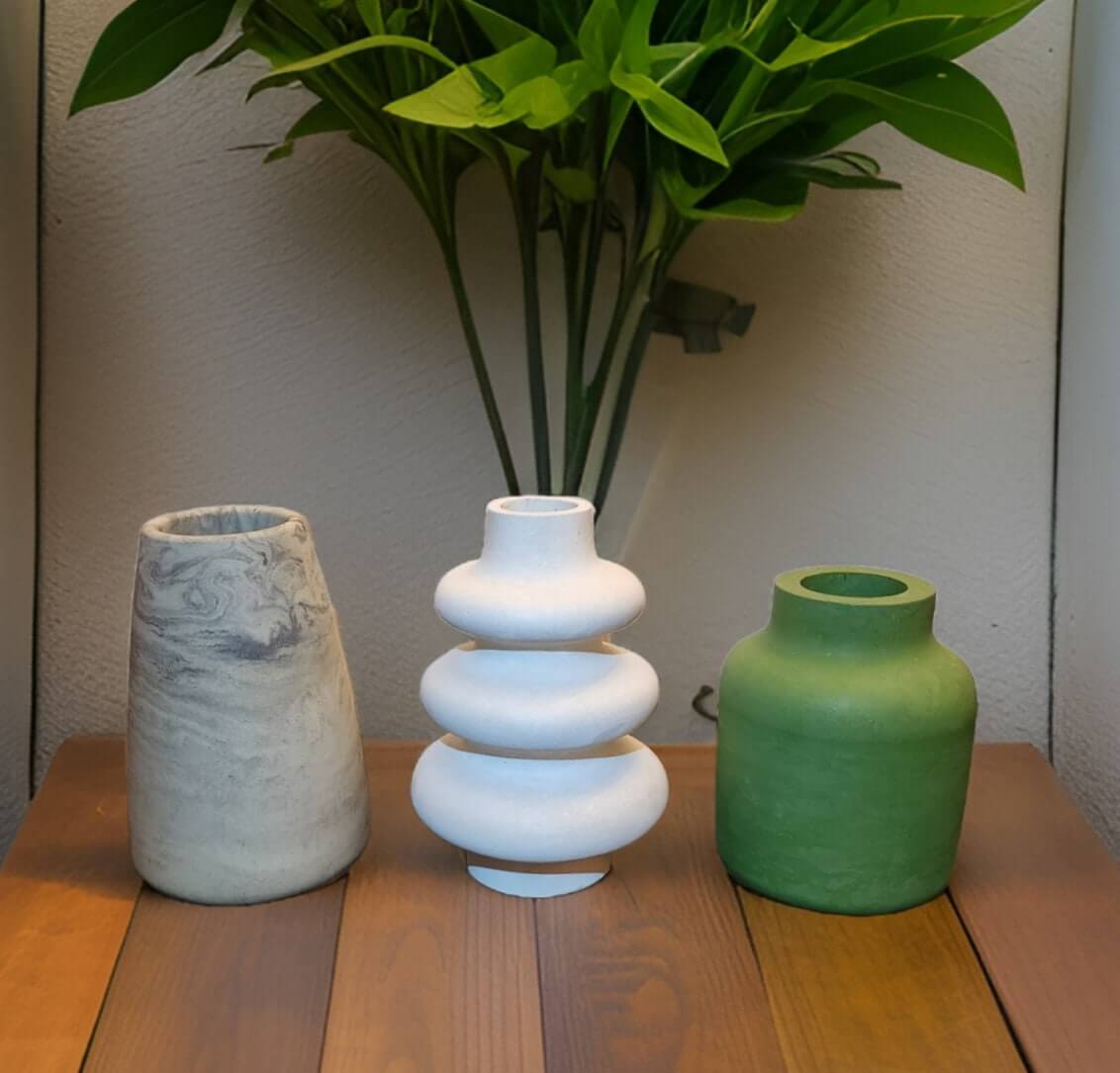 Concrete Vase - Mid-Century Modern - Housewarming - Boho - Contemporary Design - Cement Decorations - Plant Elegant Vintage - Architectural