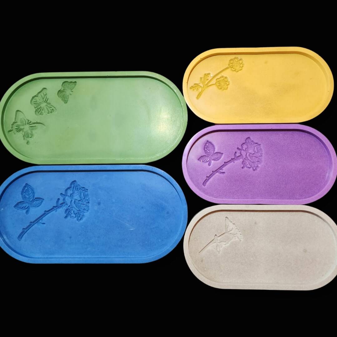Garden Tray - Bathroom Tray - Concrete Tray - Jewelry - Modern Decor - Housewarming Gift - Home Products - Colorful Organizer - Incense