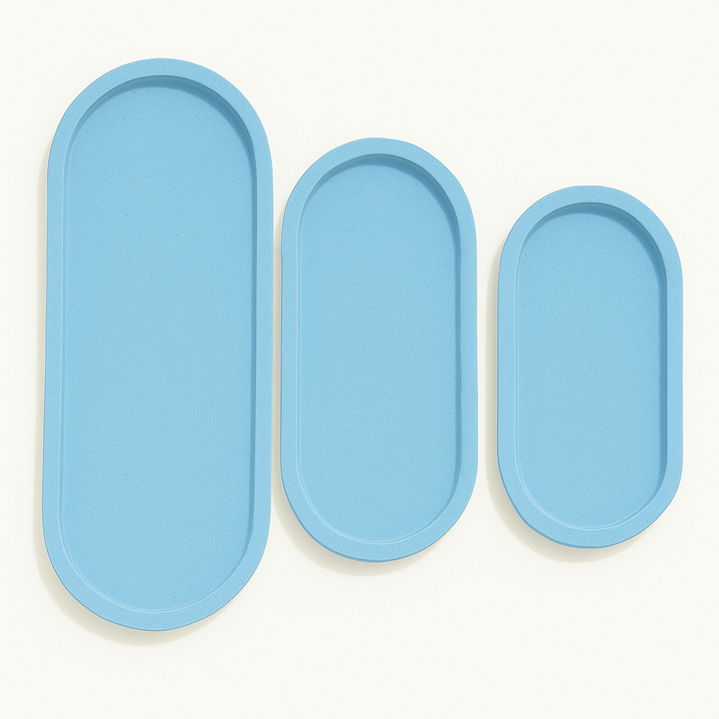 Oval Concrete Bathroom & Jewelry Tray