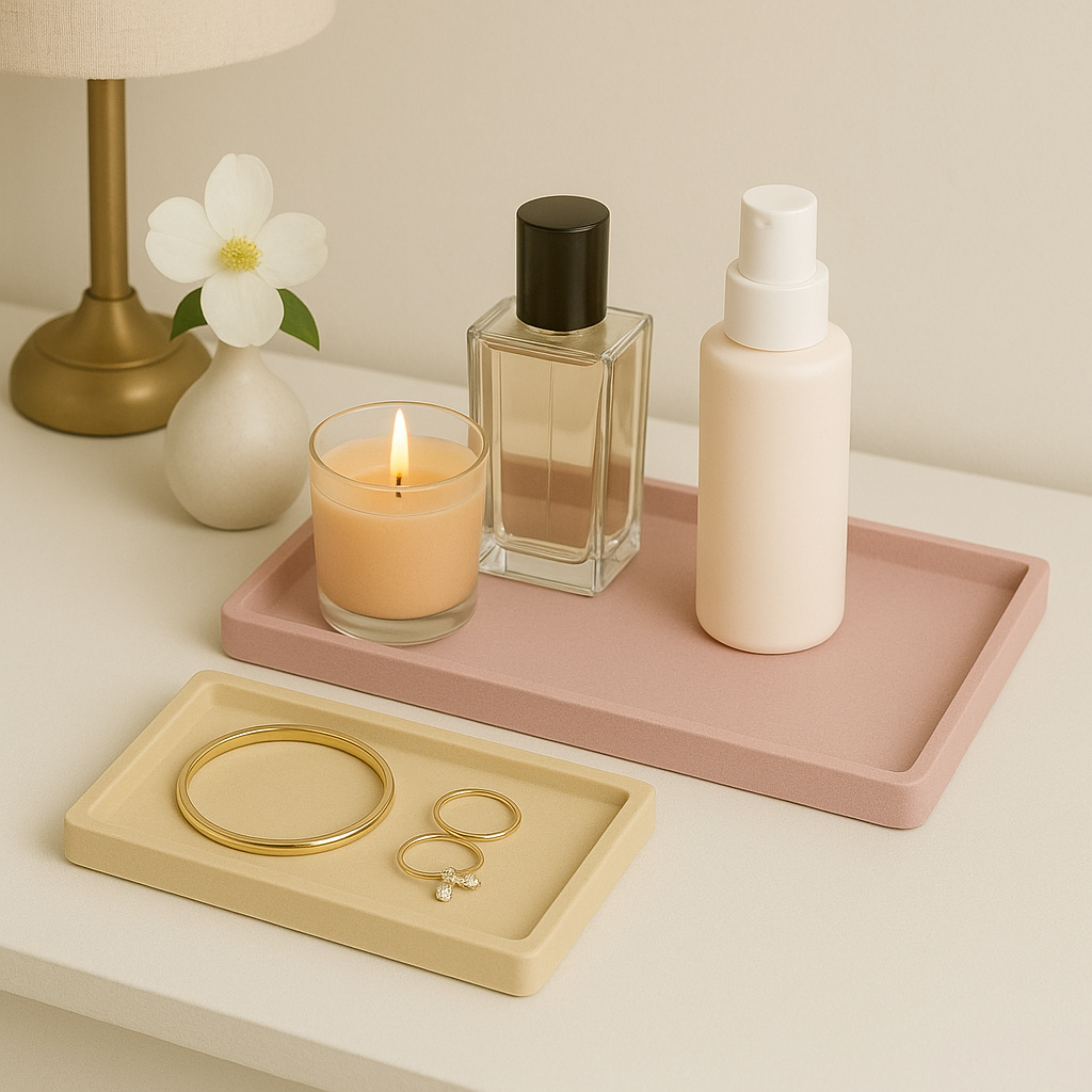 Rectangle Tray - Bathroom Tray - Concrete Tray - Modern Decor - Housewarming Gift - Home Products - Colorful Organizer - Incense - Cement