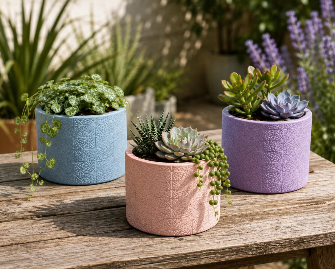 Vintage Concrete Succulent Planter Pot