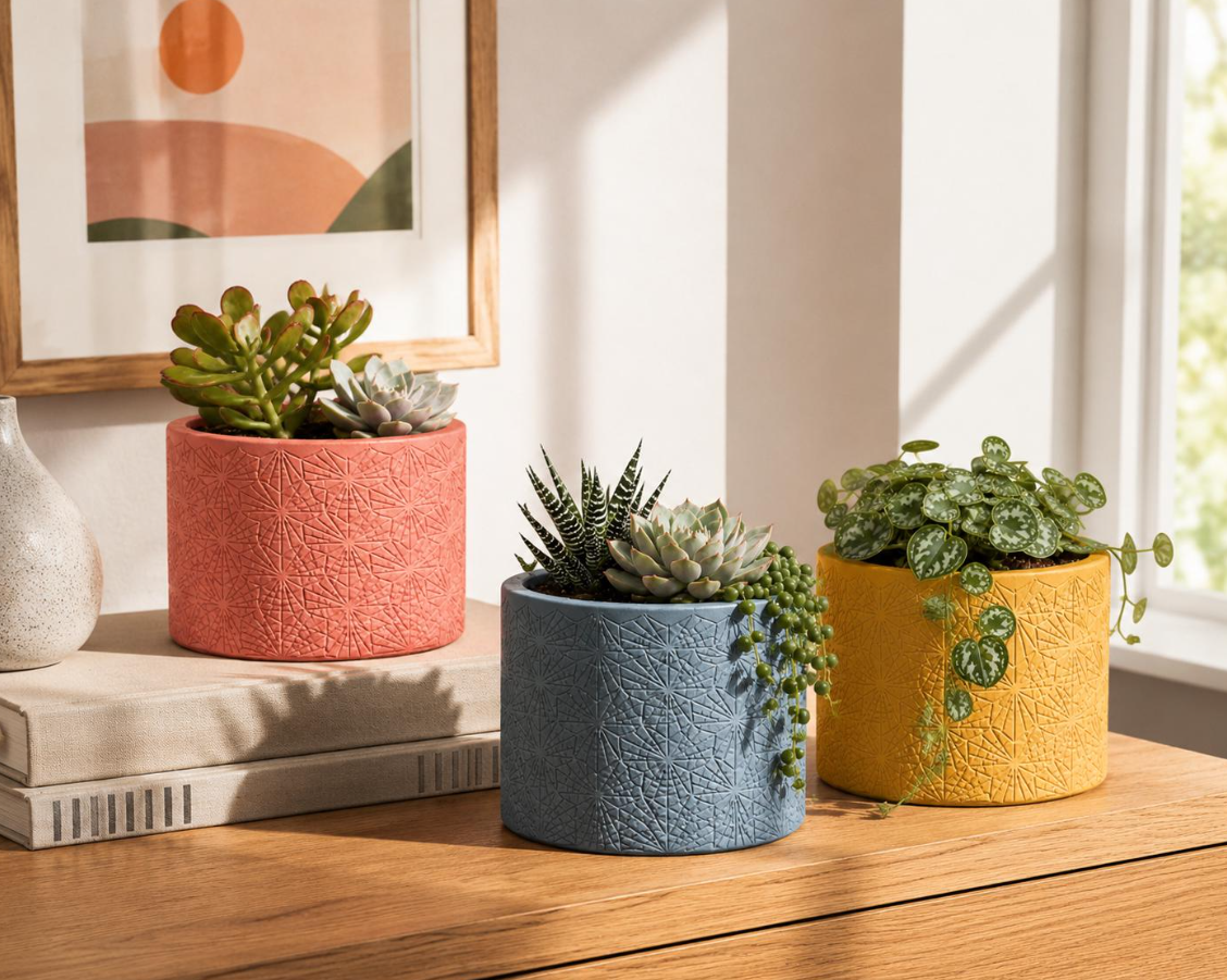 Vintage Concrete Succulent Planter Pot