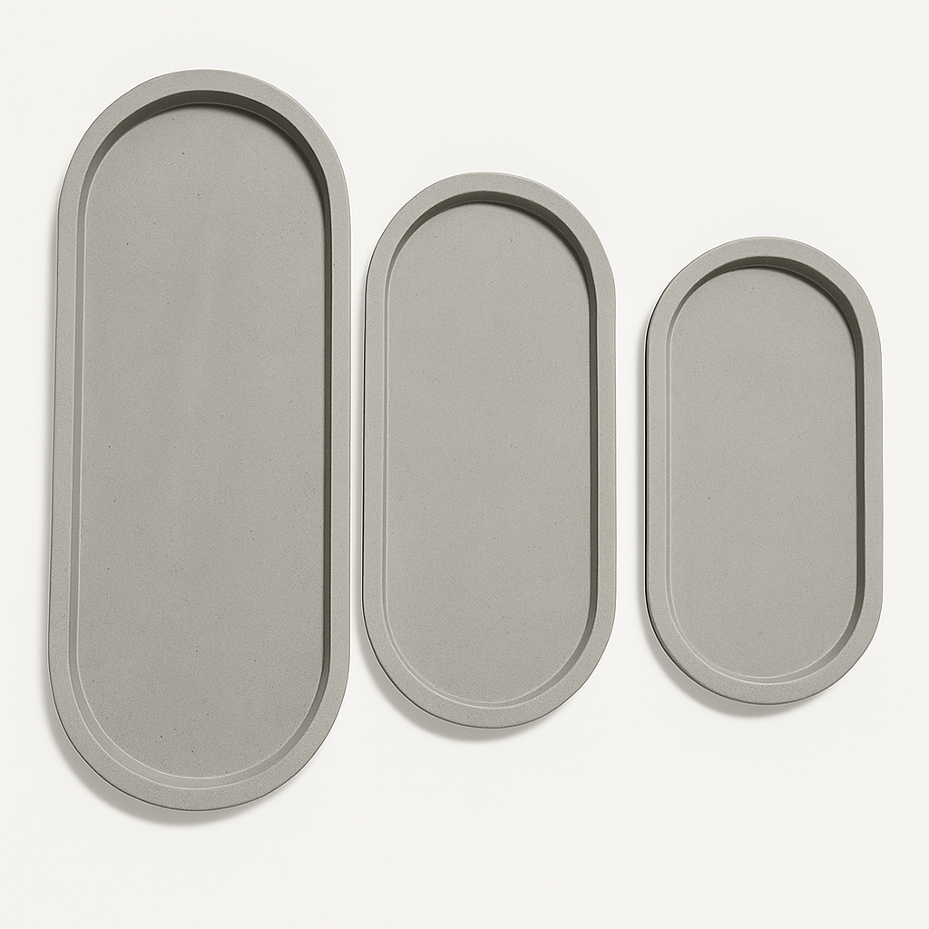 Oval Concrete Bathroom & Jewelry Tray