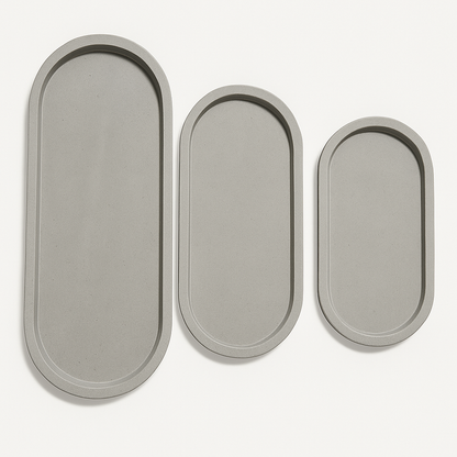 Oval Concrete Bathroom & Jewelry Tray