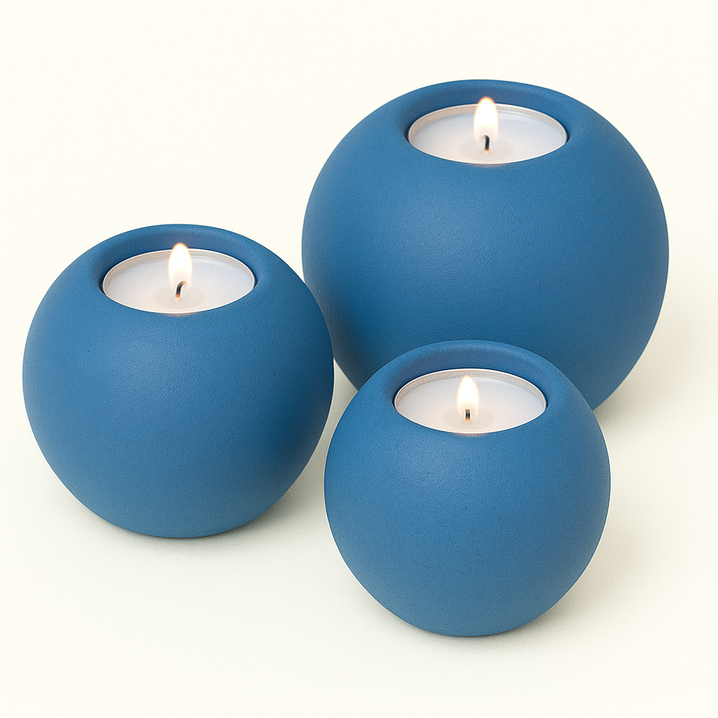 Concrete Sphere Tea Light Candle Holder