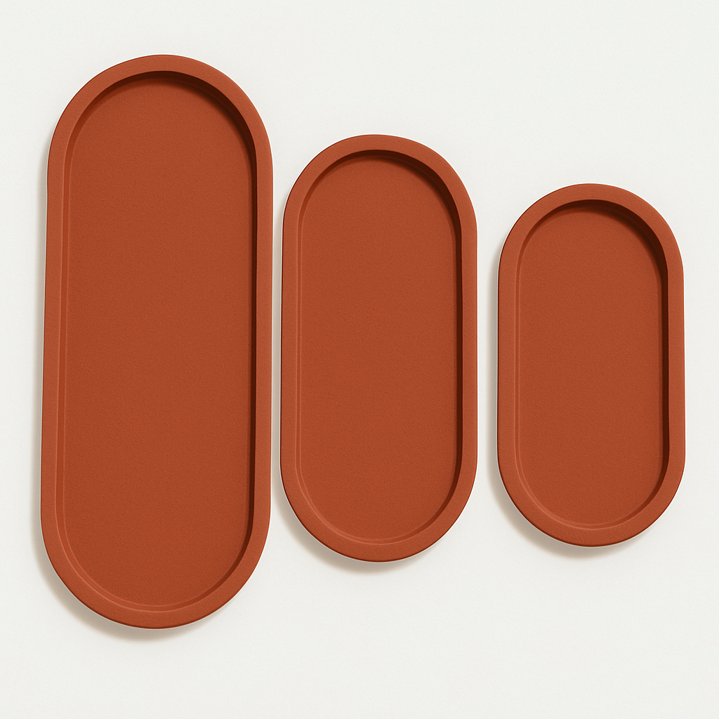 Oval Concrete Bathroom & Jewelry Tray