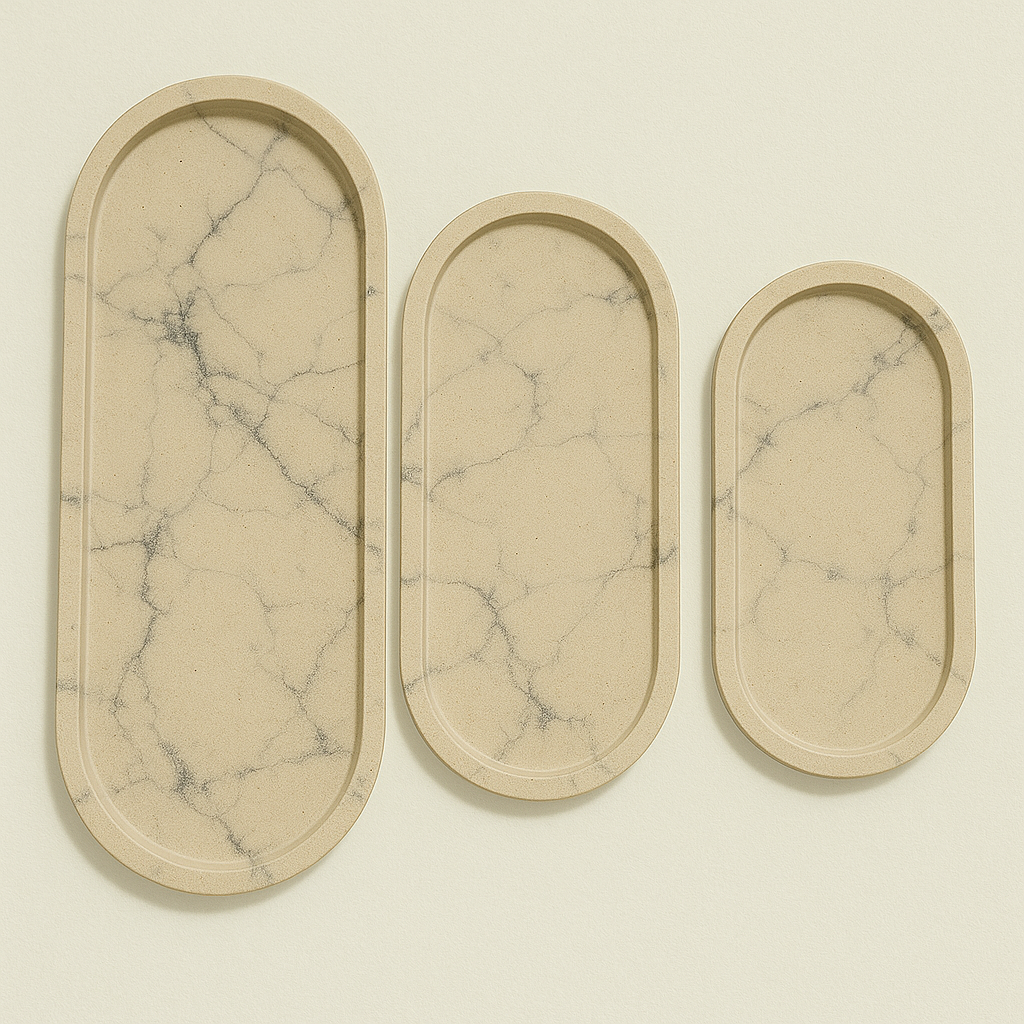 Oval Concrete Bathroom & Jewelry Tray