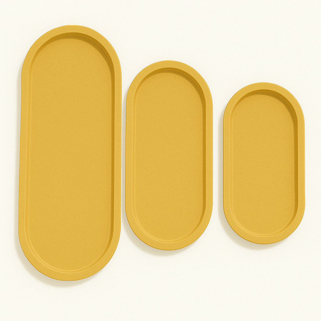 Oval Concrete Bathroom & Jewelry Tray