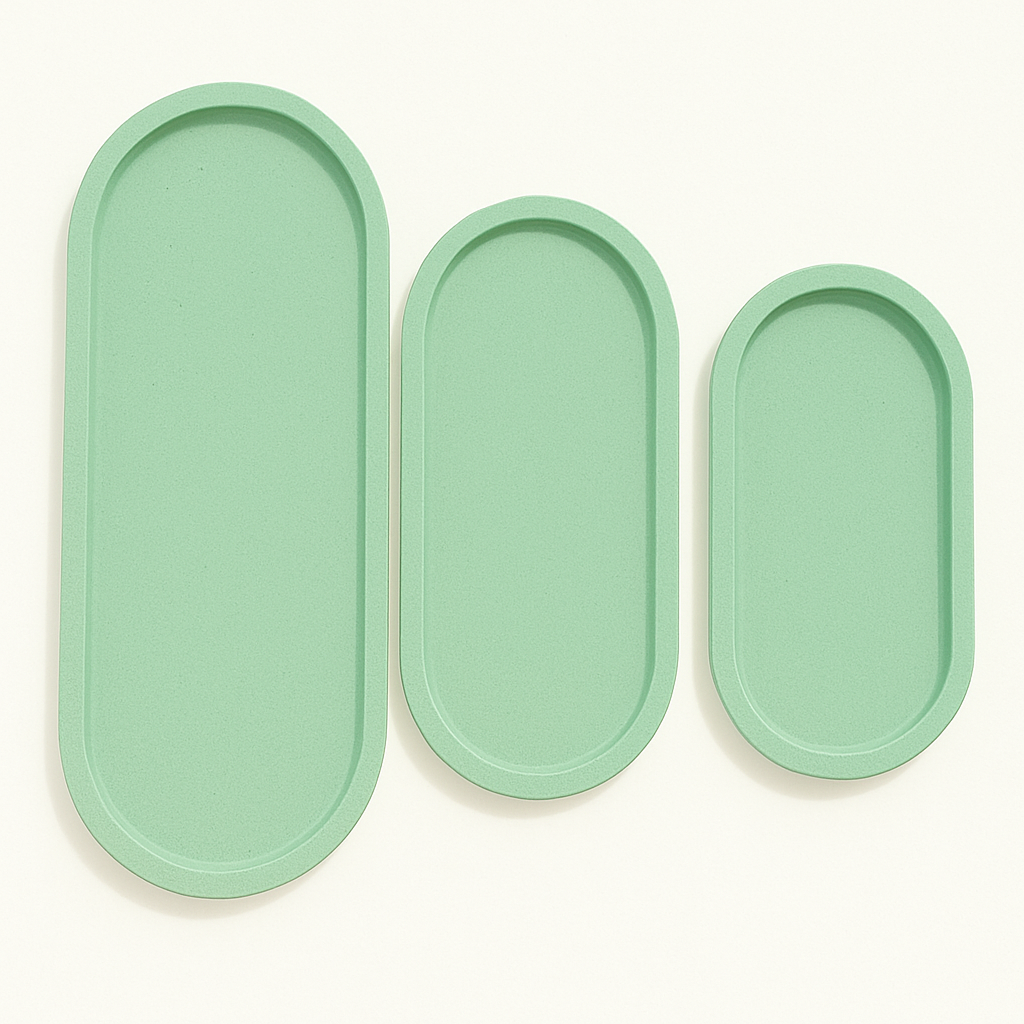 Oval Concrete Bathroom & Jewelry Tray