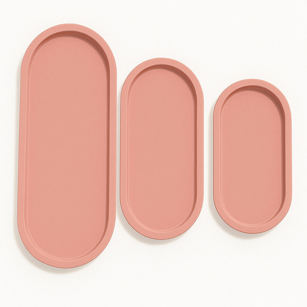 Oval Concrete Bathroom & Jewelry Tray