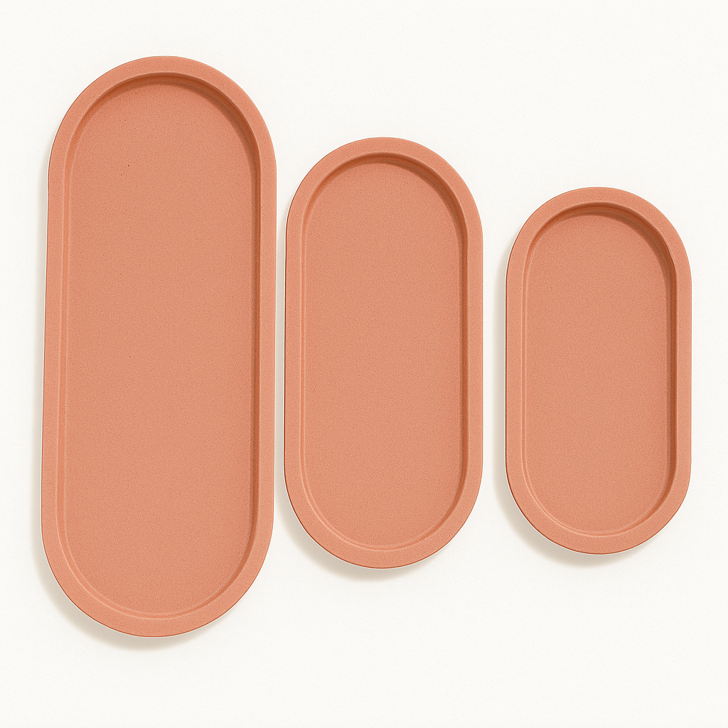 Oval Concrete Bathroom & Jewelry Tray