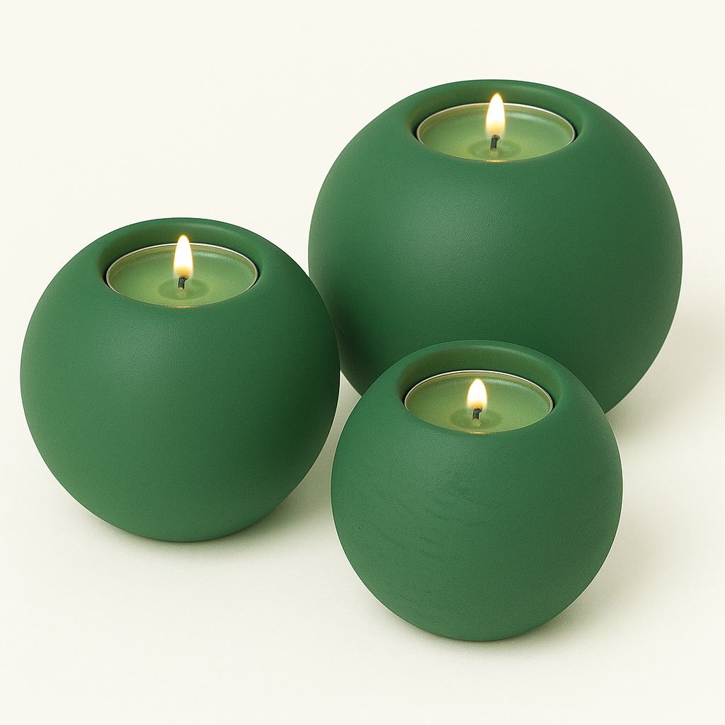 Concrete Sphere Tea Light Candle Holder