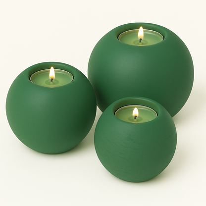 Concrete Sphere Tea Light Candle Holder