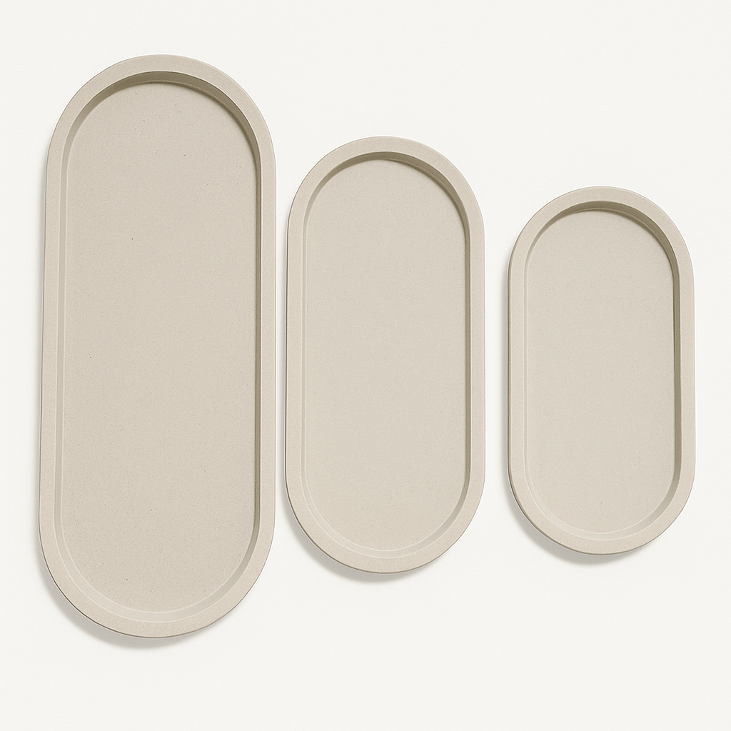 Oval Concrete Bathroom & Jewelry Tray