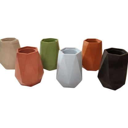 Geometric Concrete Small Pot - Toothbrush Holder - Small Home Product - Modern Decor - Gift - Wedding/Shower Favor - Candle Vessel - Cement