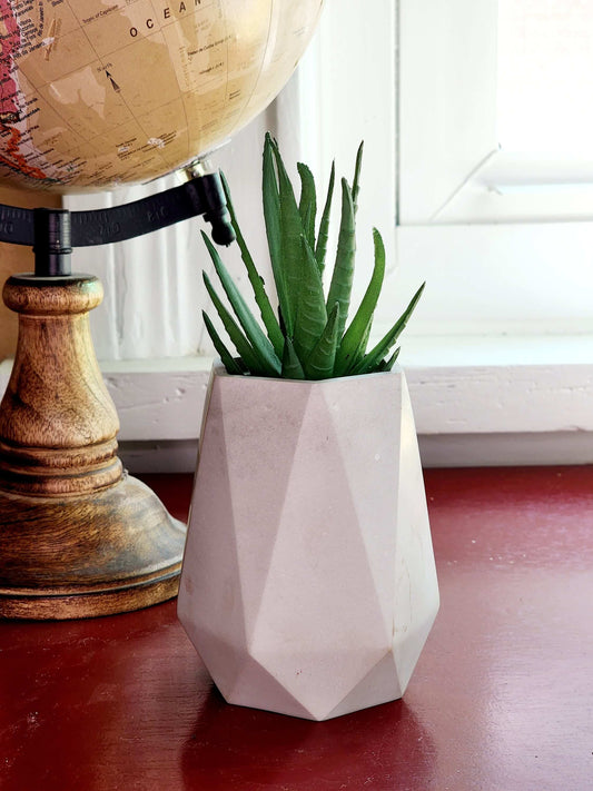 Geometric Concrete Small Pot - Toothbrush Holder - Small Home Product - Modern Decor - Gift - Wedding/Shower Favor - Candle Vessel - Cement