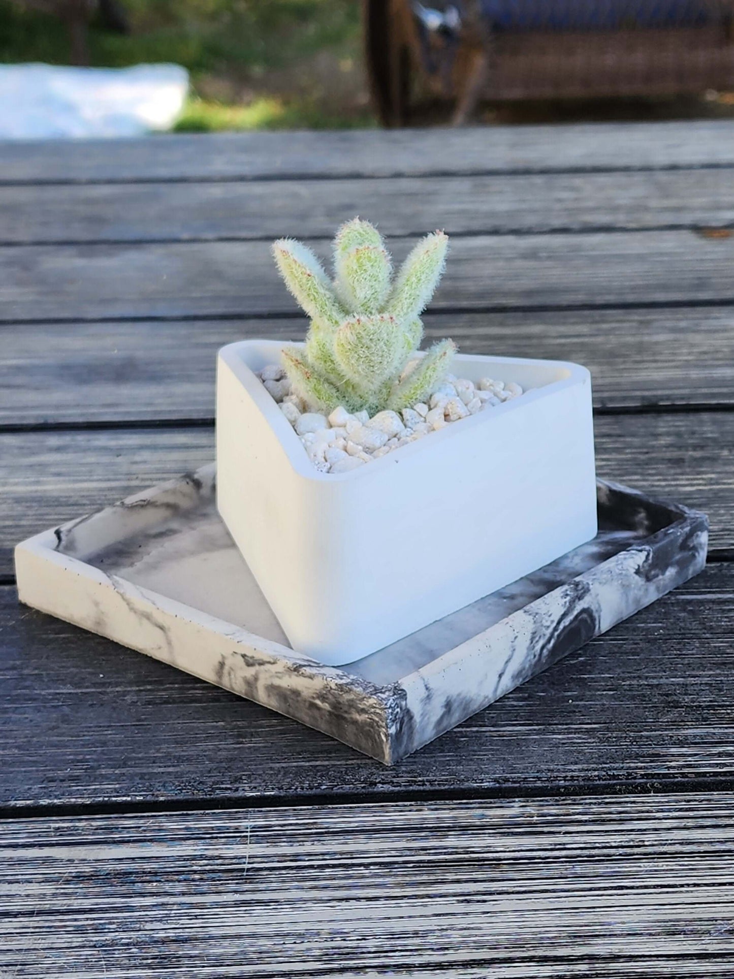 Triangle Concrete Planter - Succulent Pot - Small Pot - Modern Decor - Gift - Wedding/Shower Favor - Concrete Product - Candle Vessel
