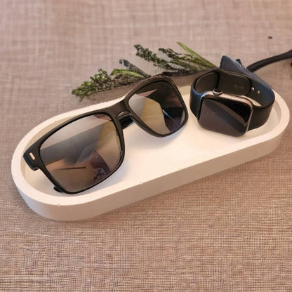 Oval Concrete Bathroom and Jewelry Tray - Modern Decor House Gift - Colorful Organizer