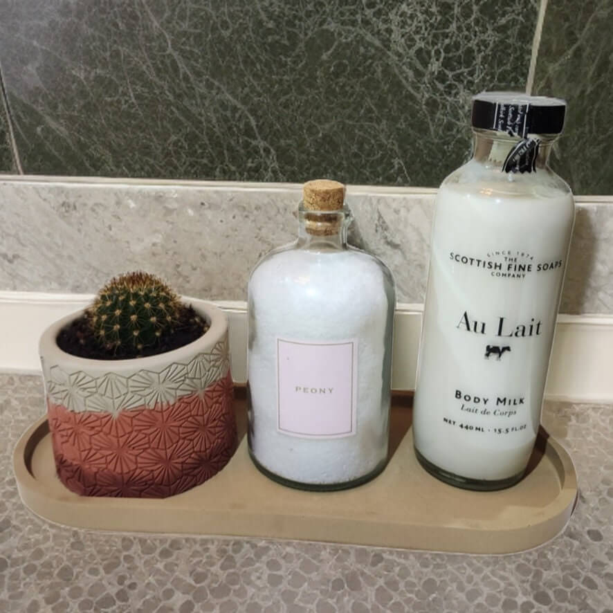 Oval Concrete Bathroom and Jewelry Tray - Modern Decor House Gift - Colorful Organizer