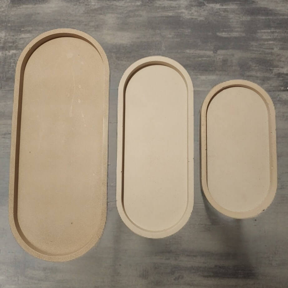 Oval Concrete Bathroom and Jewelry Tray - Modern Decor House Gift - Colorful Organizer