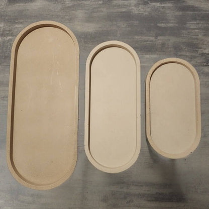 Oval Concrete Bathroom and Jewelry Tray - Modern Decor House Gift - Colorful Organizer