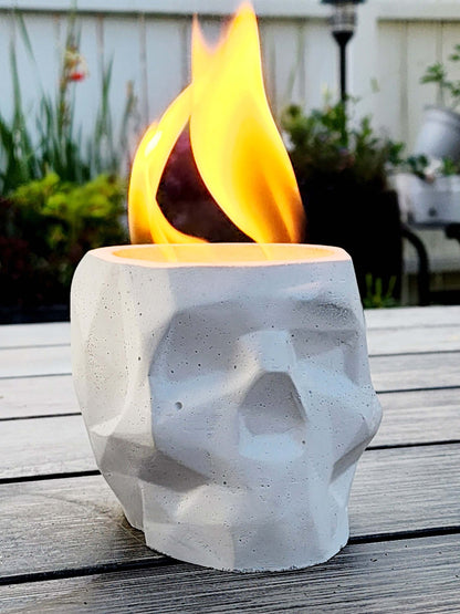 Skull Fire Pit -  Table Top Fire Pit - Fire Bowl - Outdoors - Concrete - Modern Design - Elegant Housewarming Gift