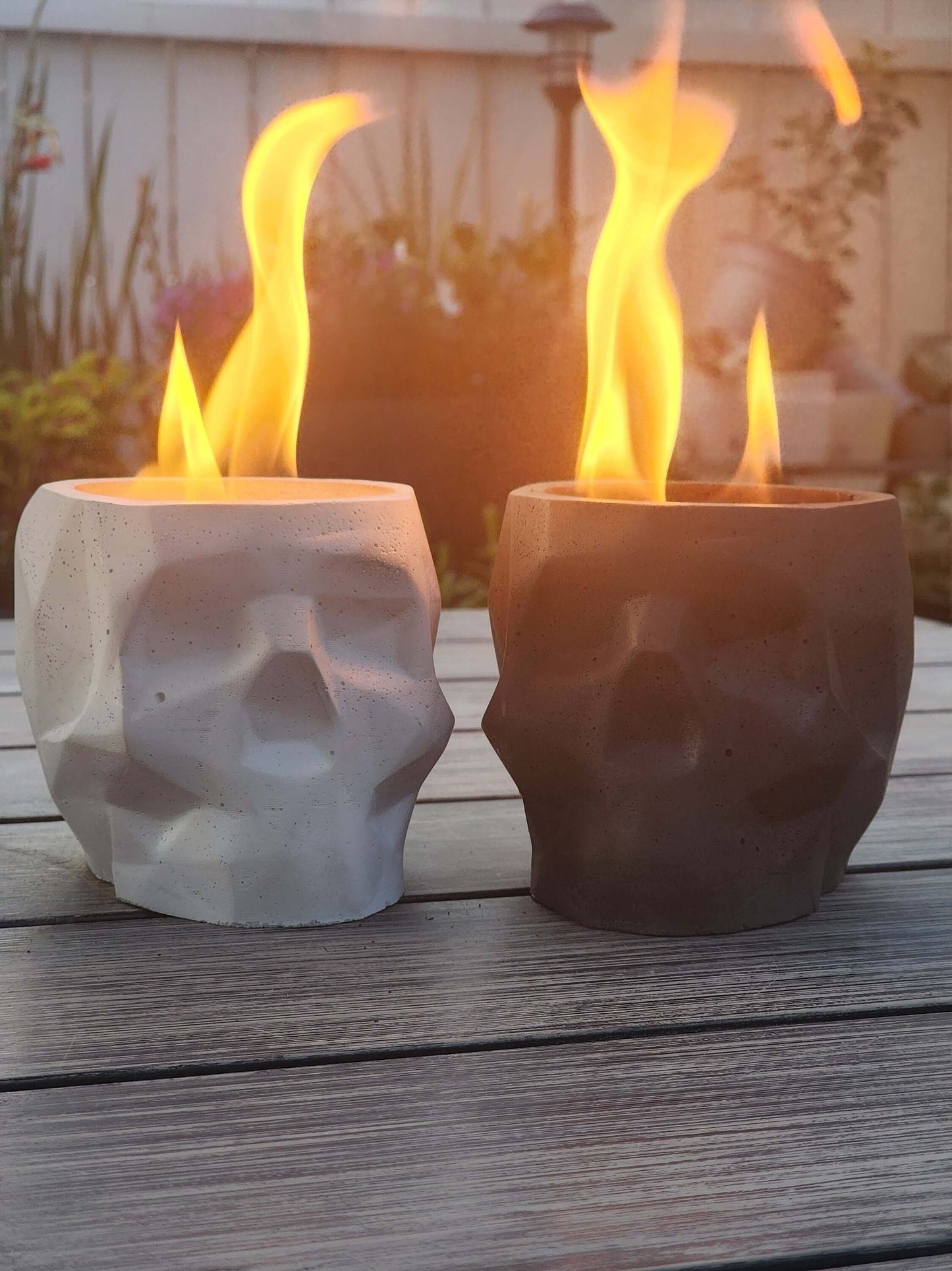 Skull Fire Pit -  Table Top Fire Pit - Fire Bowl - Outdoors - Concrete - Modern Design - Elegant Housewarming Gift