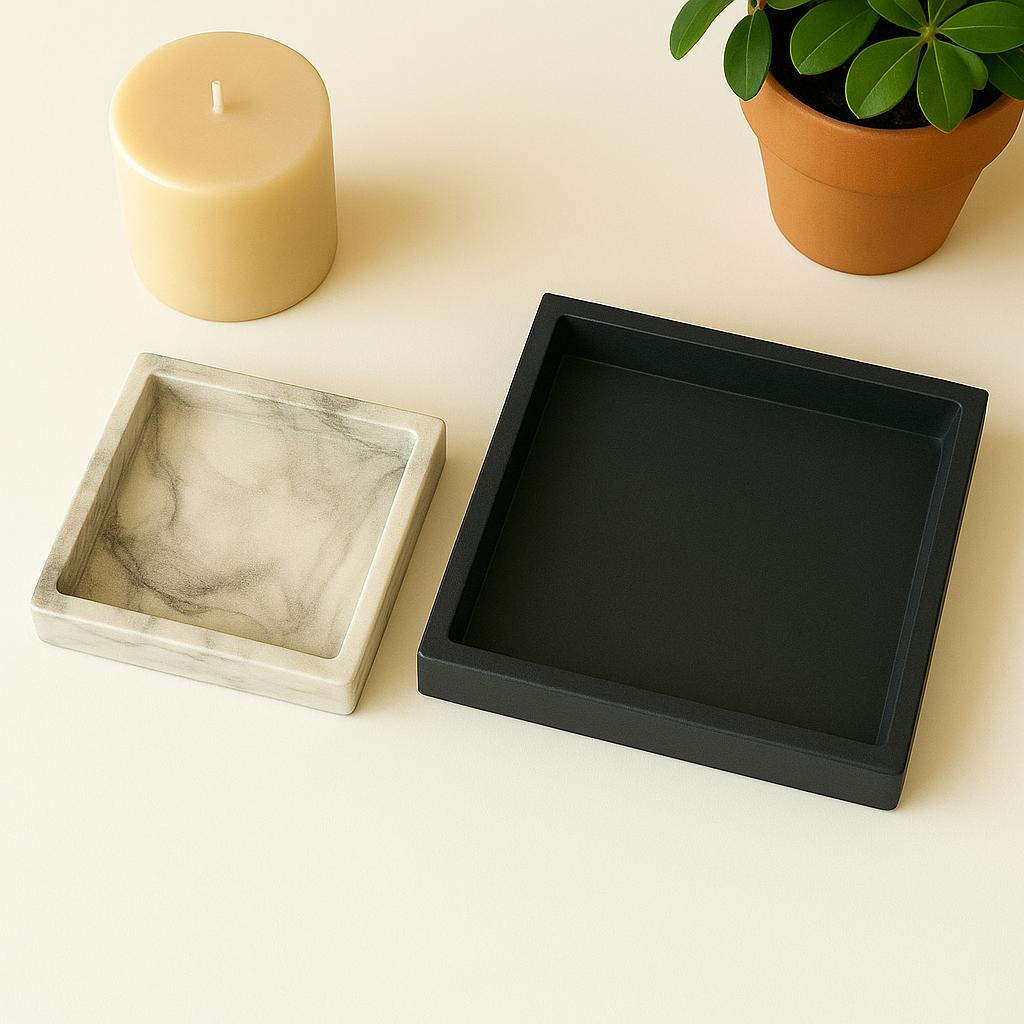 Square Concrete Tray Organizer